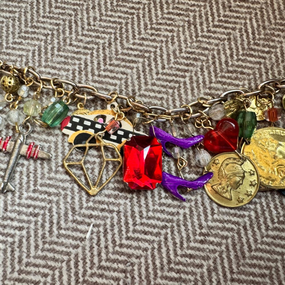 Vintage Karen Rossi for Silvestri Whimsical Shopping Statement Charm Bracelet - Picture 6 of 13
